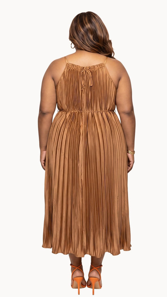 Monaco Pleated Midi Dress