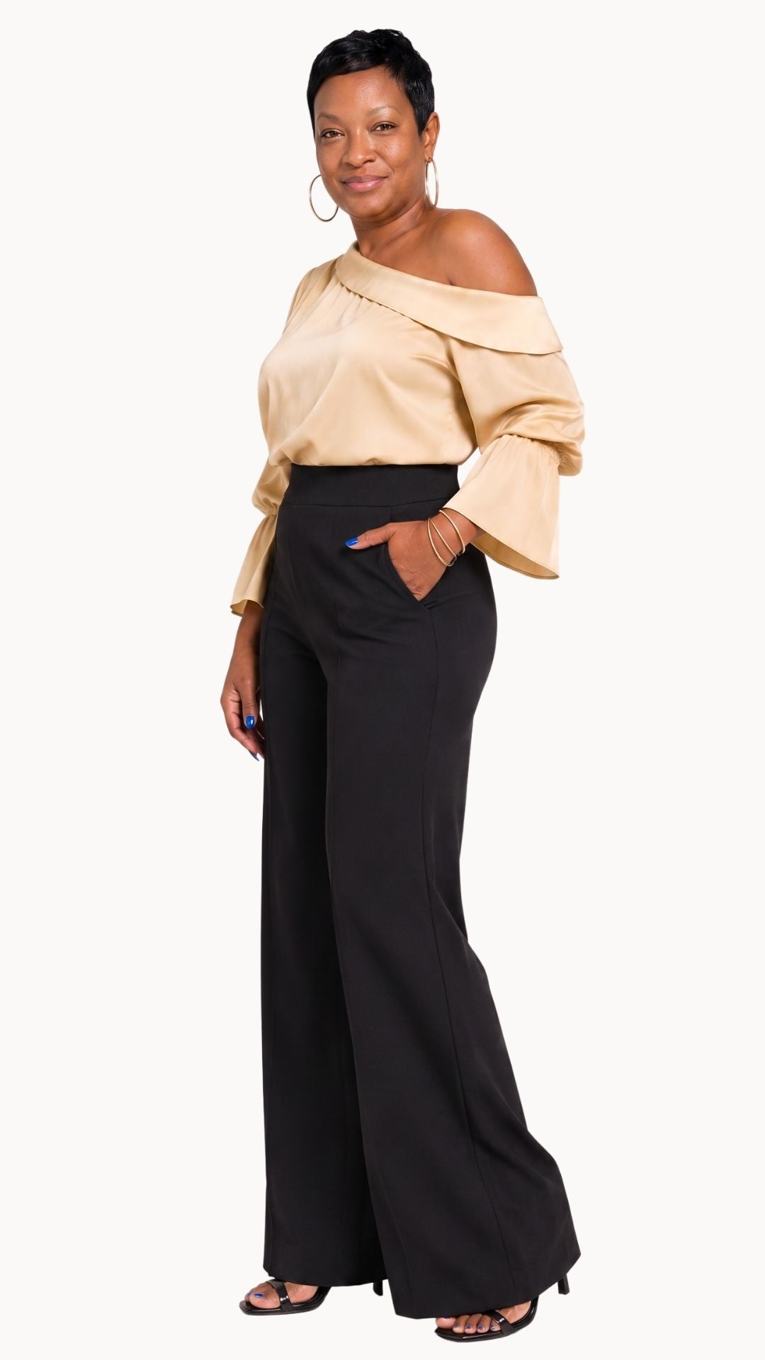 Camille Pintuck Wide-Leg Trouser