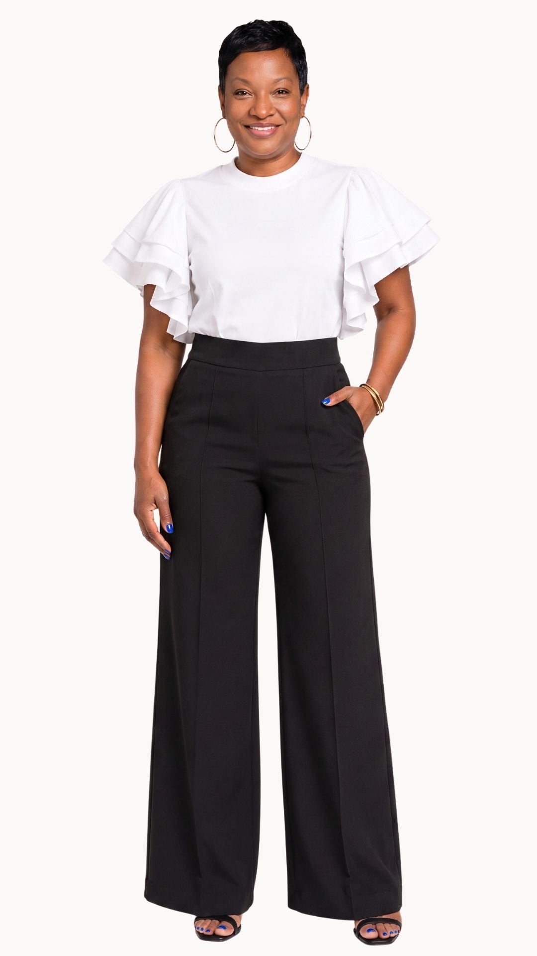 Simone Ruffle Sleeve Top